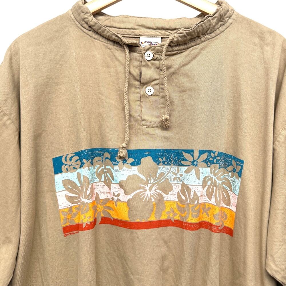 Crazy Shirts Hawaii Unisex L‎ Kona Dyed Pullover Banded Floral Rainbow Relaxed - Picture 2 of 9